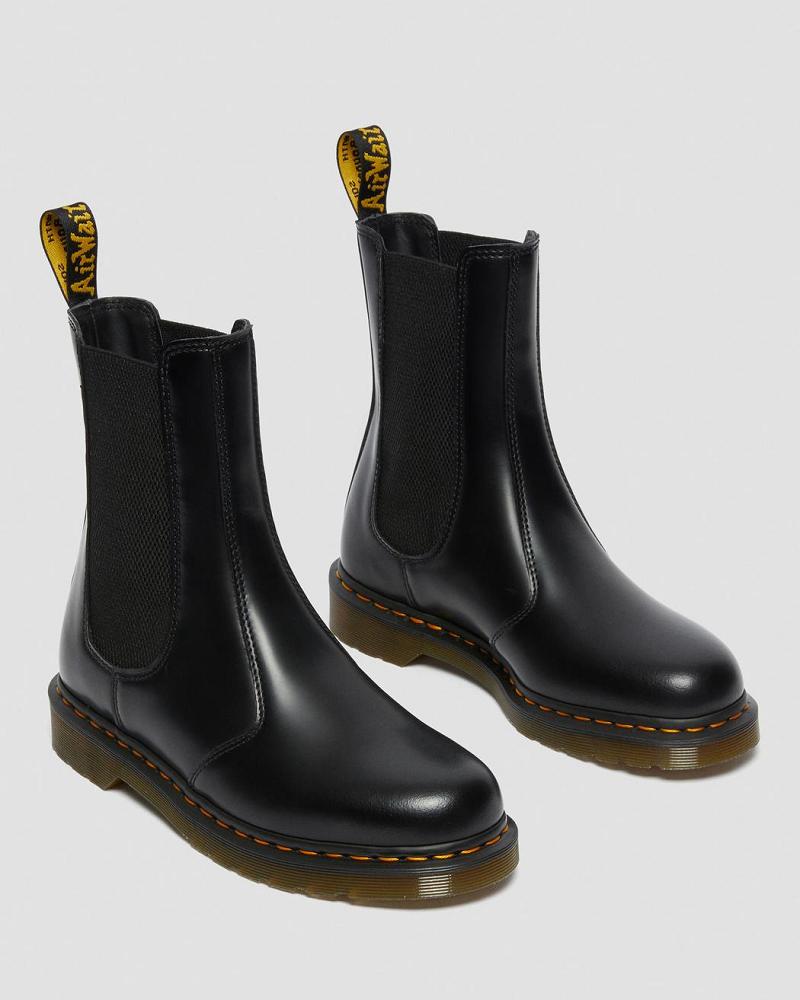 Dr Martens 2976 Hi Smooth Leren Enkellaars Dames Zwart | NL 79SGL